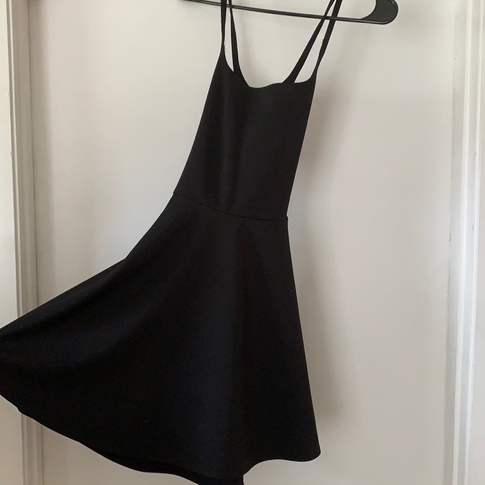 Tie back black dress
